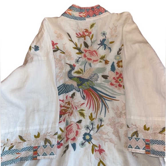 Johnny Was heavily embroidered CERETTI LINEN KIMONO/JACKET RARE - Picture 3 of 10